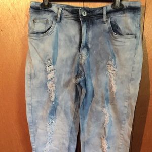 Distressed stone wash jeans size 14